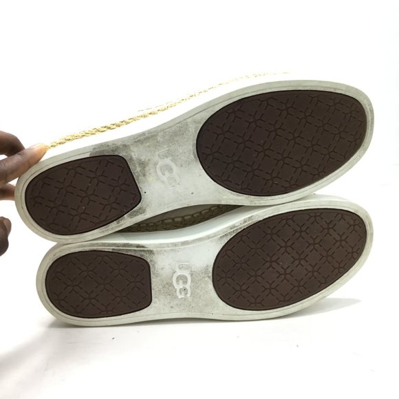 UGG Eyan ll Canvas Sneaker Women Size 9 White Cream Lace Up - Picture 8 of 8